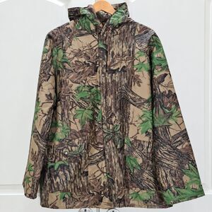 VTG Stearns Dry Wear Realtree Camo Insulated Hunting Rain Jacket Hooded Men L